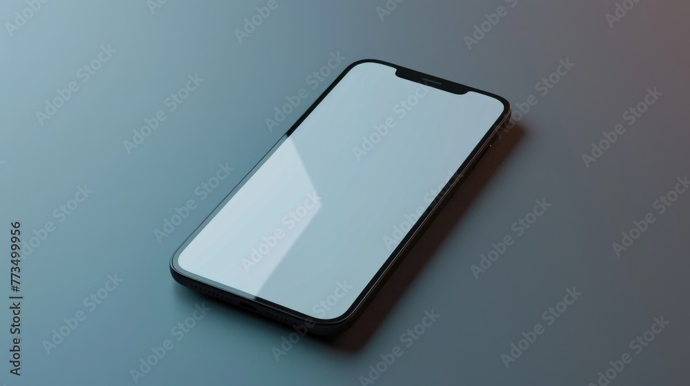 Poster close up of a cell phone on a table, suitable for technology concepts
