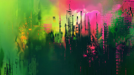 Abstract digital artwork with vibrant colors and patterns