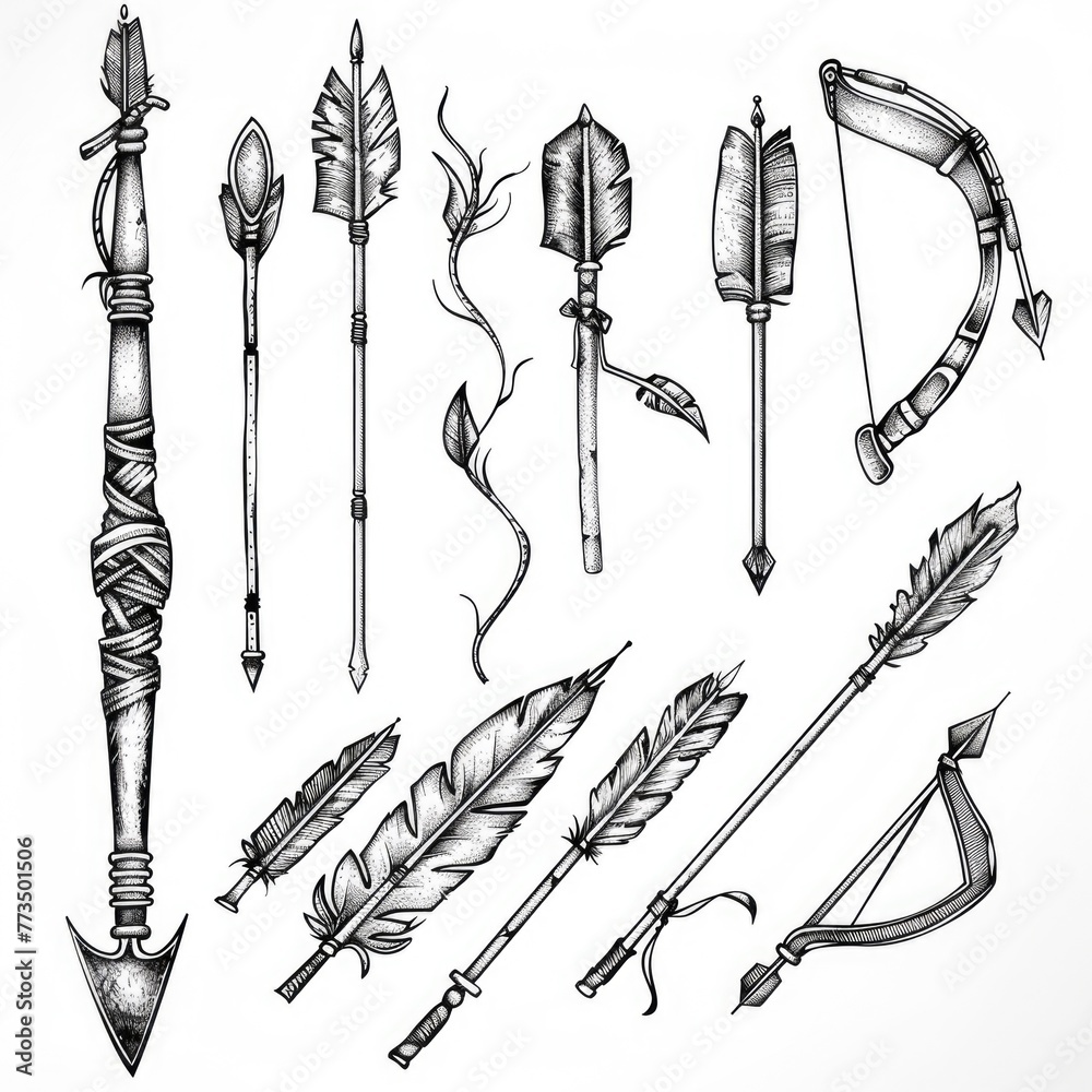 Aufkleber collection of different arrow designs, versatile for various uses