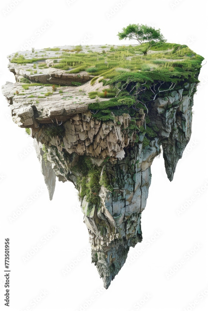 Poster a tree standing alone on a piece of land. suitable for nature and environmental concepts