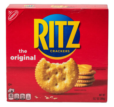 Package of Nabisco Ritz brand original crackers isolated on a transparent background