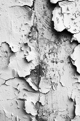 Close-up shot of black and white peeling paint. Suitable for texture background