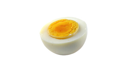 Boiled egg half isolated on Transparent background.