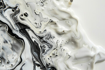 A captivating abstract composition with a milky white background, showcasing fluid and ethereal...
