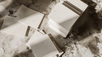 White boxes stacked on a table, perfect for packaging or storage solutions