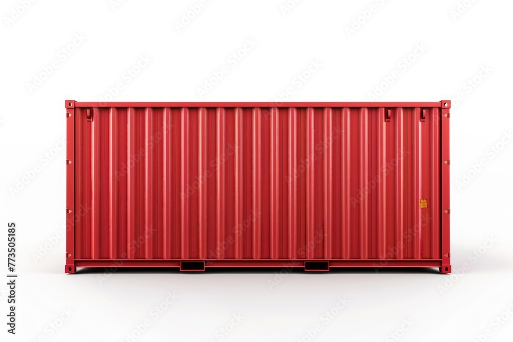 Poster a red shipping container isolated on a white background. ideal for transportation and logistics conc
