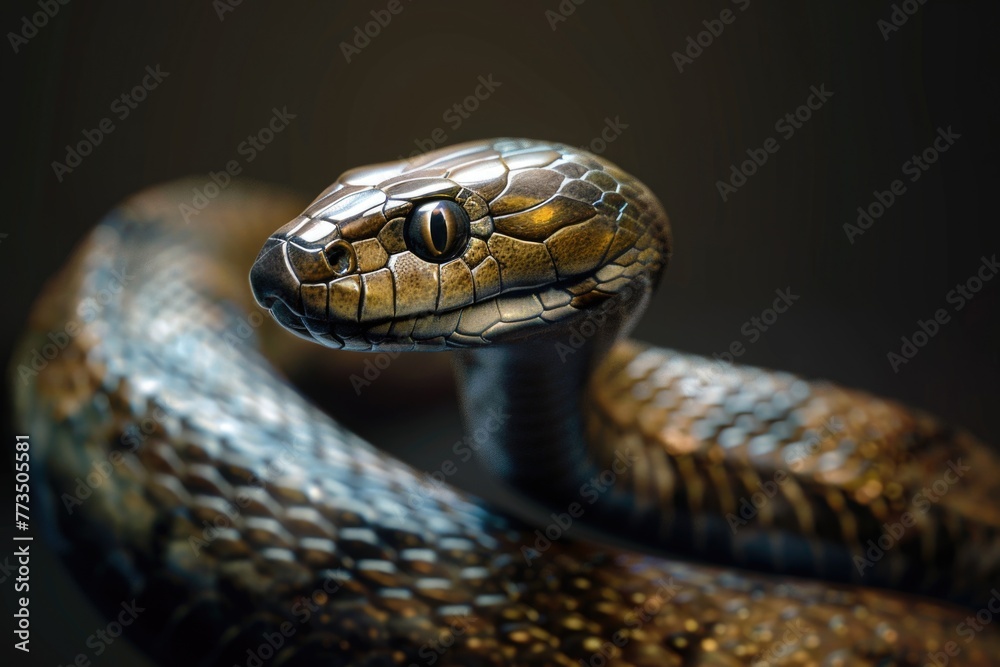 Poster close up of a snake's head with its mouth open. suitable for educational materials