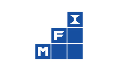 MFI initial letter financial logo design vector template. economics, growth, meter, range, profit, loan, graph, finance, benefits, economic, increase, arrow up, grade, grew up, topper, company, scale