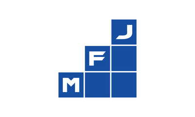 MFJ initial letter financial logo design vector template. economics, growth, meter, range, profit, loan, graph, finance, benefits, economic, increase, arrow up, grade, grew up, topper, company, scale