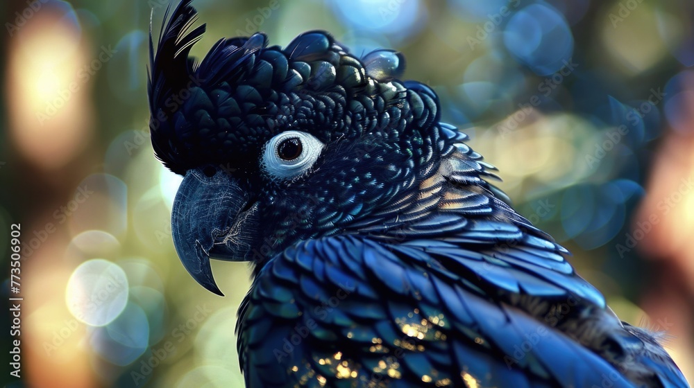 Poster a detailed view of a parrot with a blurred background. ideal for nature and wildlife concepts