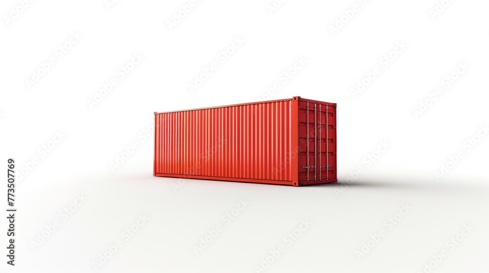 Poster A red container placed on a white surface, suitable for various concepts and designs