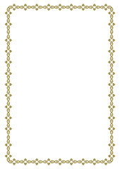 Vintage gold frame with decorative elements in Art Nouveau style. Title page, cover. Version No. 41. Vector illustration