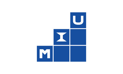 MIU initial letter financial logo design vector template. economics, growth, meter, range, profit, loan, graph, finance, benefits, economic, increase, arrow up, grade, grew up, topper, company, scale