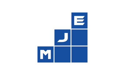 MJE initial letter financial logo design vector template. economics, growth, meter, range, profit, loan, graph, finance, benefits, economic, increase, arrow up, grade, grew up, topper, company, scale