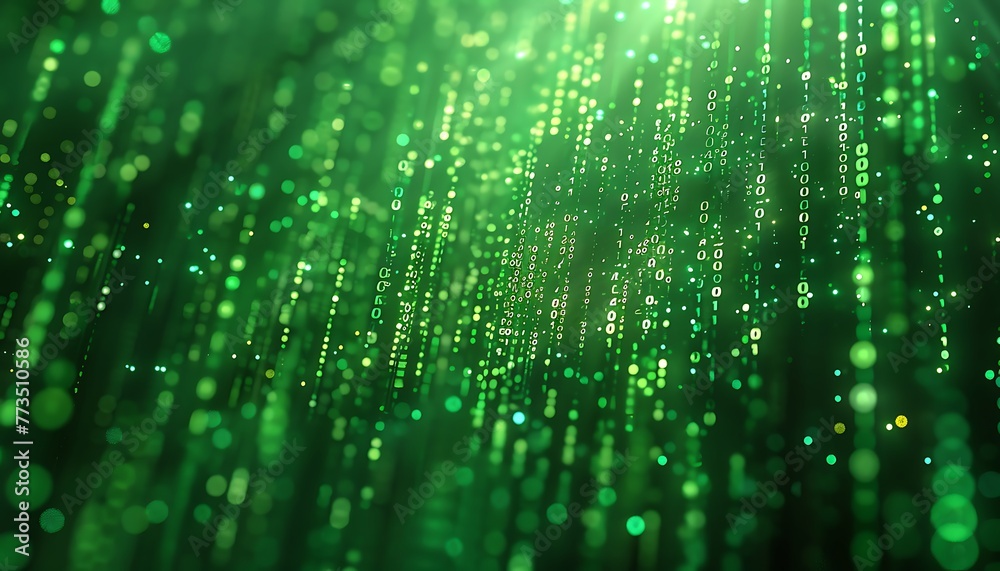 Fototapete immersive visualization of big data flow in matrix-inspired tech environment