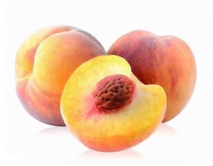 Fresh organic peach isolated