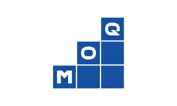 MOQ initial letter financial logo design vector template. economics, growth, meter, range, profit, loan, graph, finance, benefits, economic, increase, arrow up, grade, grew up, topper, company, scale