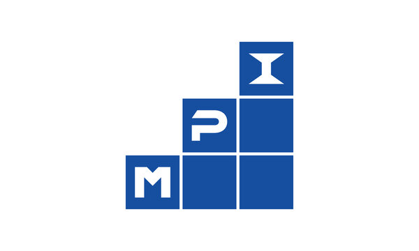 MPI initial letter financial logo design vector template. economics, growth, meter, range, profit, loan, graph, finance, benefits, economic, increase, arrow up, grade, grew up, topper, company, scale