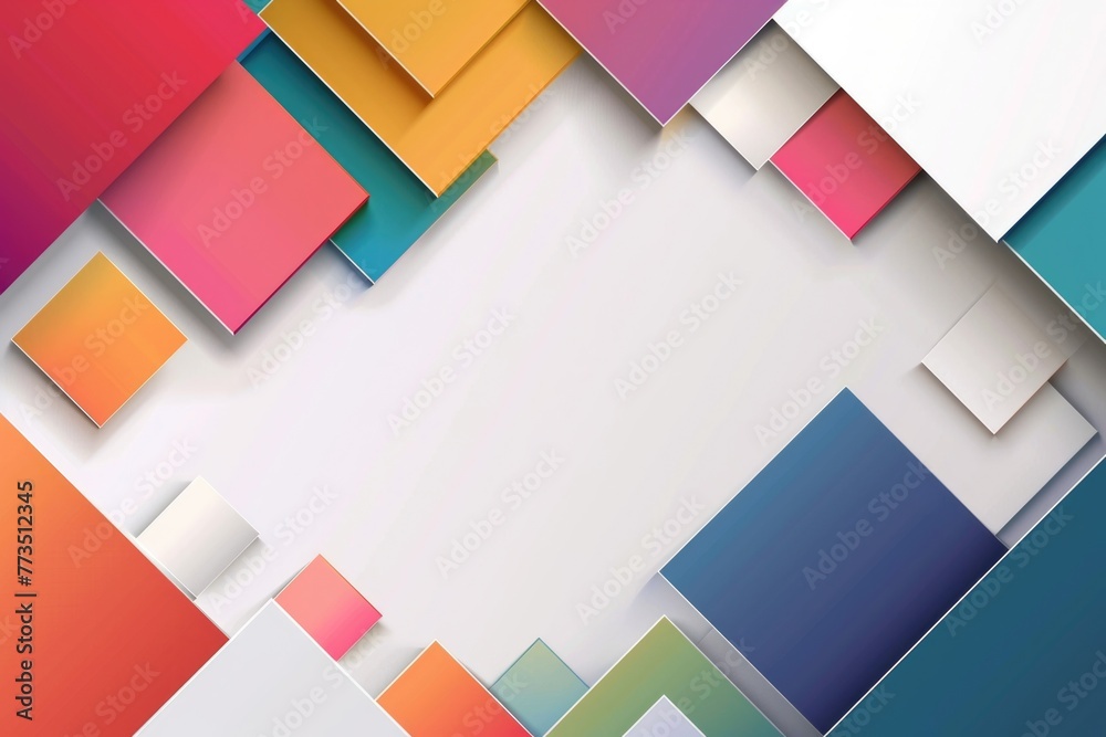Poster Colorful abstract background with squares and rectangles. Suitable for graphic design projects
