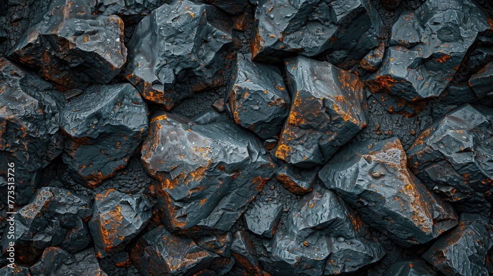 Poster close up view of a pile of rocks, suitable for geological or construction concepts