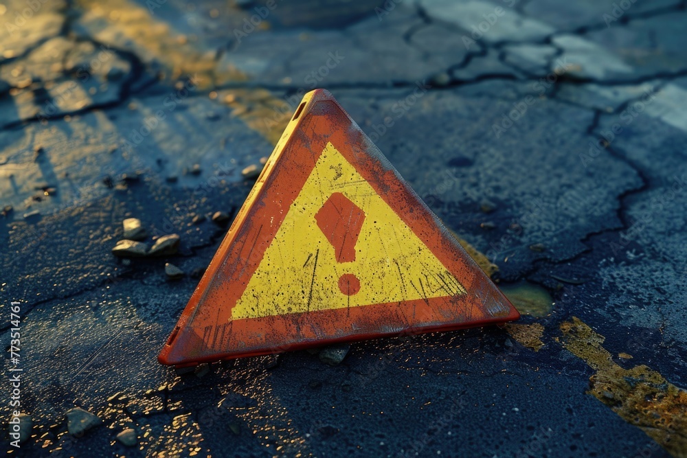 Aufkleber A triangle sign with a question mark symbol on it. Suitable for illustrating concepts of uncertainty and confusion