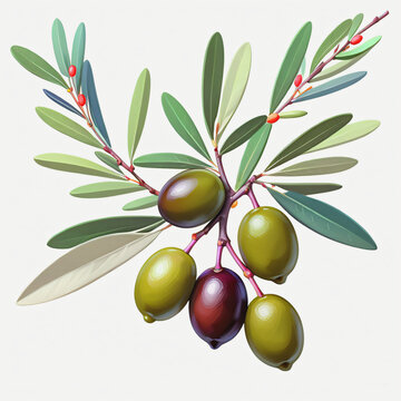 Drawing of branch of olive
