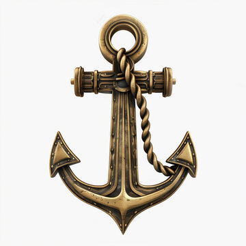 3D rendering of a golden anchor