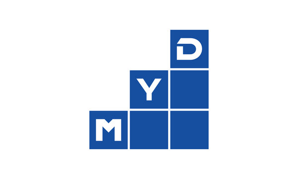 MYD initial letter financial logo design vector template. economics, growth, meter, range, profit, loan, graph, finance, benefits, economic, increase, arrow up, grade, grew up, topper, company, scale