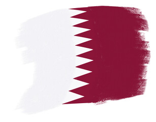 qatar flag with paint strokes