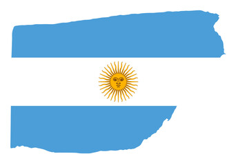 Argentina flag with palette knife paint brush strokes grunge texture design. Grunge brush stroke effect