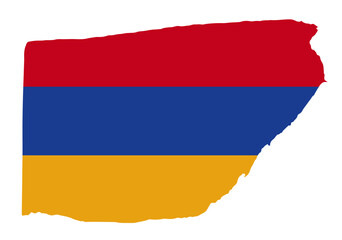 Armenia flag with palette knife paint brush strokes grunge texture design. Grunge brush stroke effect