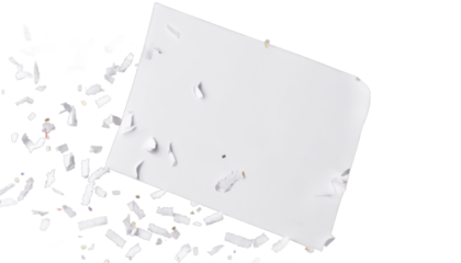 confetti shredder sheet 3D blank document copy space illustration background paper black studio Shredded white going shred shredding secret classif