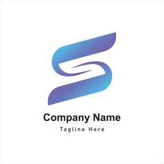 flat gradient s logo design icon