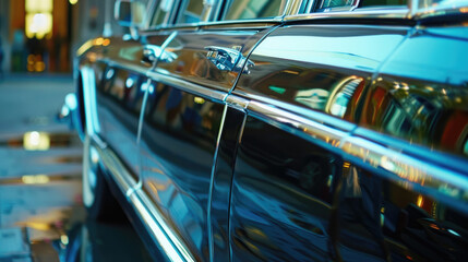 Close-Up View of a Stylish Limousine