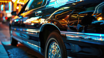 Close-Up View of a Stylish Limousine