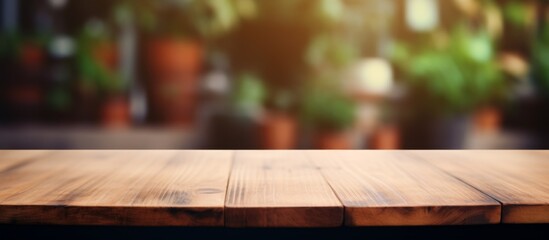 A simple wooden table is set against a soft, out-of-focus background, creating a serene and...