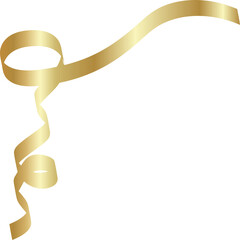 Set of gold ribbons. Christmas and new year holiday decoration