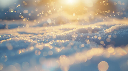A gently blurred snow background, capturing the serene and magical essence of a winter wonderland.