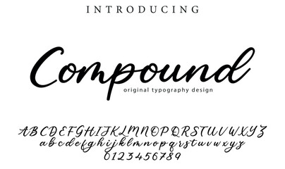 Compound Font Stylish brush painted an uppercase vector letters, alphabet, typeface - obrazy, fototapety, plakaty