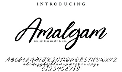 Amalgam Font Stylish brush painted an uppercase vector letters, alphabet, typeface - obrazy, fototapety, plakaty