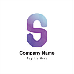 flat gradient s logo design icon
