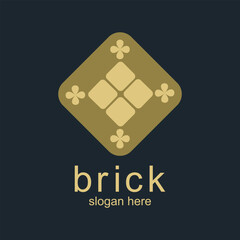 Brick logo design simple concept Premium Vector