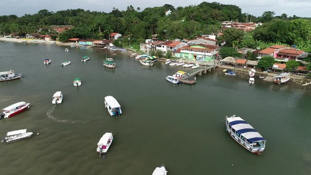 Aerial view of Velha Boipeba Village, Boipeba Island - Cairu, Bahia, Brazil