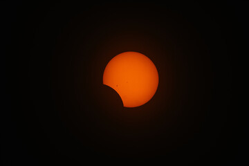 Solar astrophotography, at a stage of the 2023 total solar eclipse in North America.