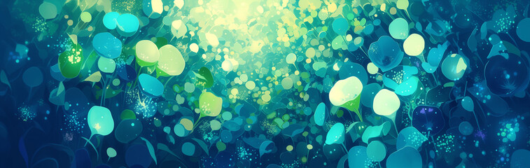 Abstract Aquatic Light Bubbles Background