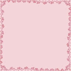 pink frame with hearts border for greeting cards 