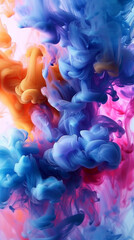 A mesmerizing ink in water abstract background, showcasing vibrant colors and fluid motion.