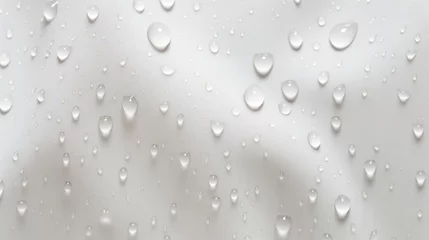 Poster White cloth with water droplets, highlighting the texture and moisture present © JH45