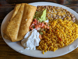 Delicious Chimichanga with Beans and Rice