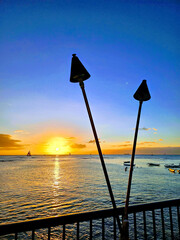 Golden Horizon: Sunset off Waikiki